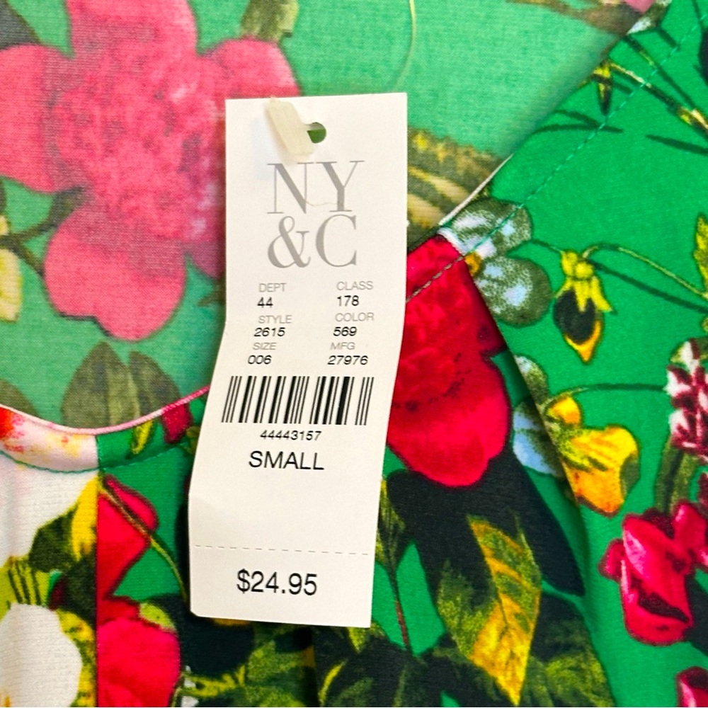 NEW YORK & COMPANY Colorful Floral Tank Top - S - Picture 4 of 4